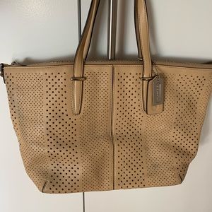 Coach tan medium tote bag